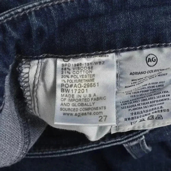 AG Adriano Goldschmied The Farrah  Skinny Crop High Rise Blue Size 27 - Picture 10 of 15